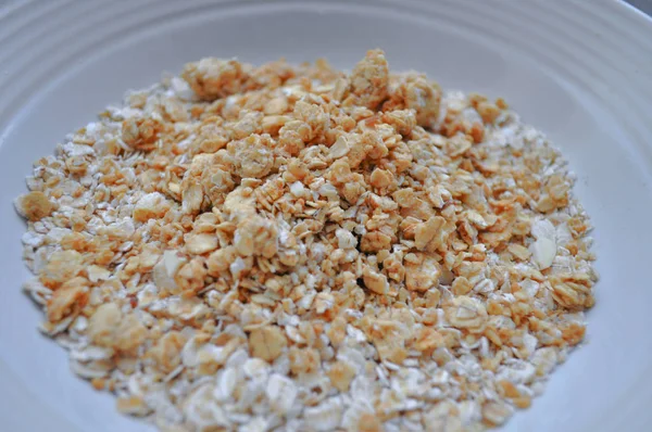 Plato Cereales Avena Primer Plano — Foto de Stock