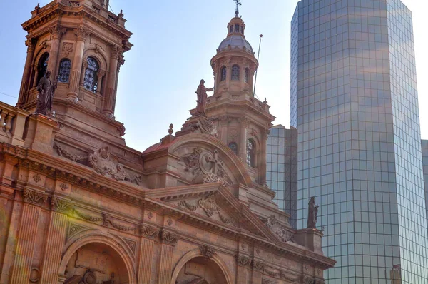 Metropolitankathedrale Plaza Armas Hauptplatz Santiago Chile — Stockfoto