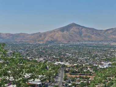 Santiago de Chile, Chile, görünümü San Cristobal Hill valley
