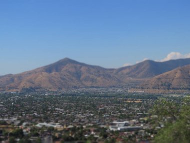 Santiago de Chile, Chile, görünümü San Cristobal Hill valley