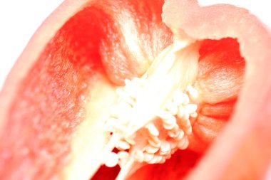 Yarım kırmızı dolmalık biber detay