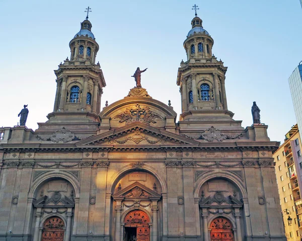 Metropolitan Cathedral Plaza Armas Hauptplatz Santiago Chil — Stockfoto