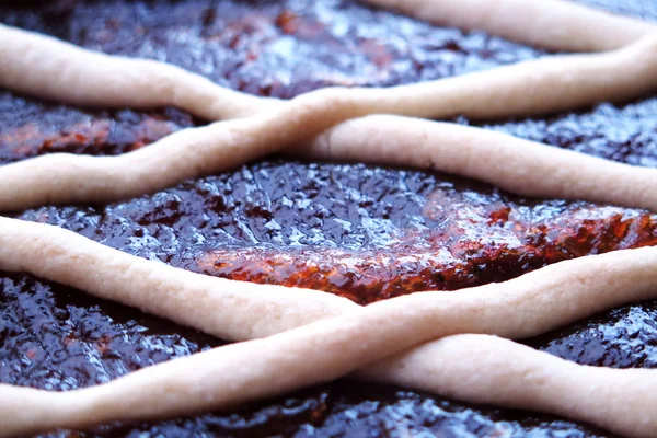 Detalhe Uma Torta Marmelo Fresca — Fotografia de Stock