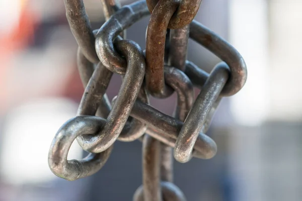Closeup Rust Iron Chains — Stock Photo, Image