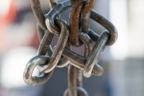 Close Van Roest Ijzeren Kettingen — Stockfoto