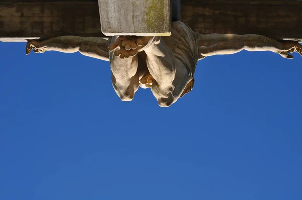 Vista Estatua Jesús Calvario Ciudad Tandil Buenos Aires Argentina Contra —  Fotos de Stock