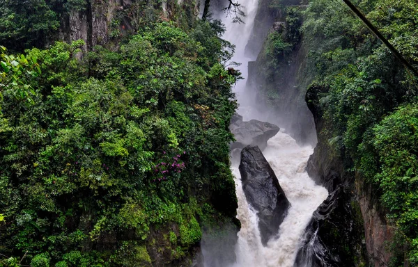 Wodospad Pailon Del Diablo Banos Agua Santa Ecuado — Zdjęcie stockowe