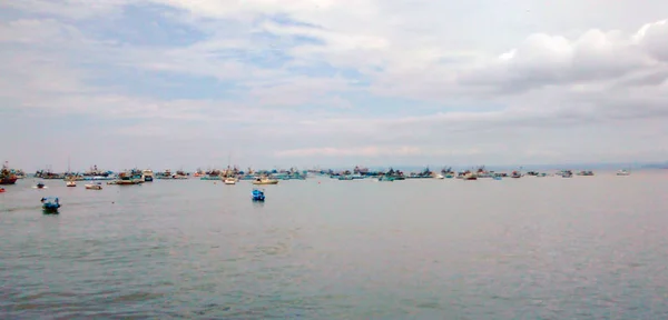 Manta Ecuador Maart 2015 Weergave Van Vissershaven Manta Ecuador — Stockfoto