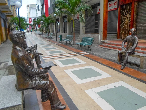 Strada Pedonale Manta Ecuador Città Manta Capitale Mondiale Del Tonno — Foto Stock