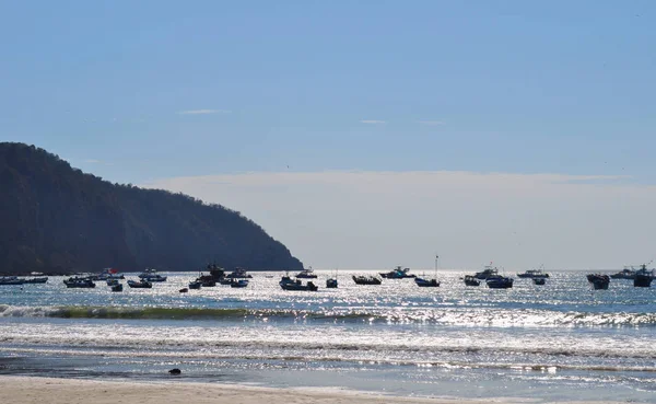 Łodzie Rybackie Wybrzeża Puerto Lopez Ekwador — Zdjęcie stockowe