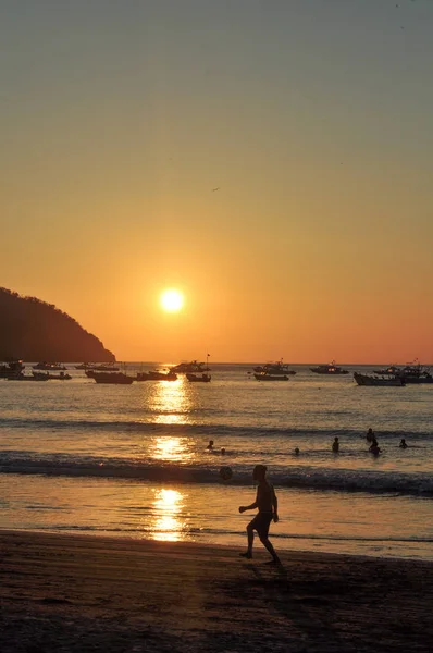 Günbatımı Puerto Lopez Ekvator — Stok fotoğraf