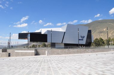 Hangi Quito, Ekvator, 08 Mart - 2015 - Modern bina Unasur, Güney Amerika ülkeleri uluslararası bir örgütte yer alan.