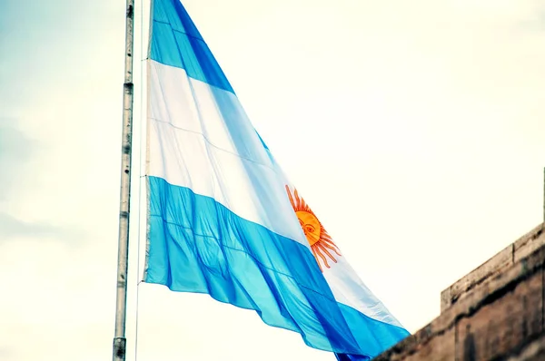 Bandeira Argentina Acenando Livre — Fotografia de Stock