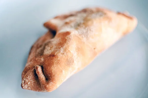 Primer Plano Una Empanada Frita Empanada Alimento Típico Argentina — Foto de Stock