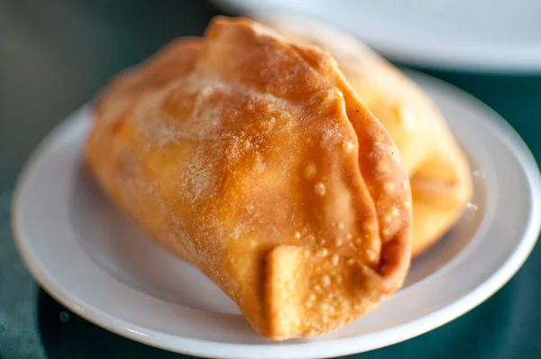 Gros Plan Une Empanada Frit Empanada Est Aliment Typique Argentine — Photo