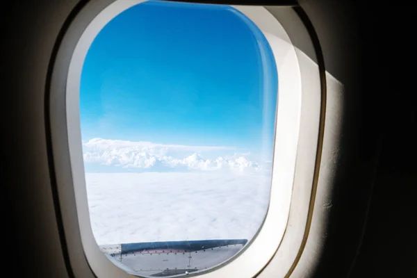 White Clouds View Windows Flight — Stock Photo, Image