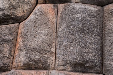 Antik bir İnka duvarı Sacsayhuaman, Cuzco, Peru, Güney Amerika içinde detay