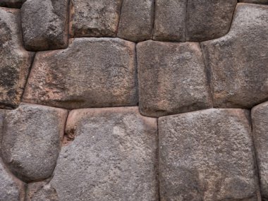Antik bir İnka duvarı Sacsayhuaman, Cuzco, Peru, Güney Amerika içinde detay
