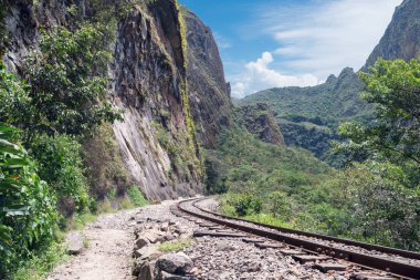 Inca trail Machu Picchu, Cusco bölge, Urubamba Eyaleti, Machupicchu District, Peru üzerinde yürüme yolcuları