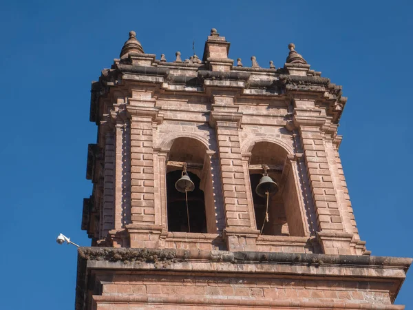 Detail Des Glockenturms Der Historischen Kirche Von San Pedro Cusco — Stockfoto