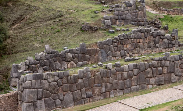 Részlet Egy Ősi Inka Fal Mikor Cusco Peru Dél Amerika — Stock Fotó