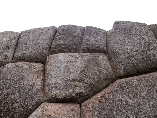 Detalhe Uma Antiga Muralha Inca Sacsayhuaman Perto Cusco Peru América — Fotografia de Stock