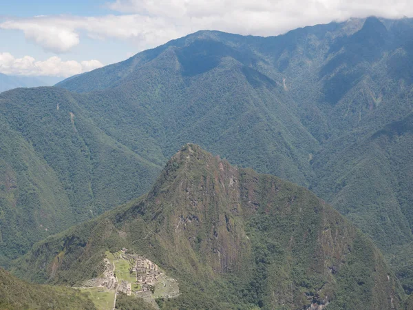 Machu Picchu Widok Góry Machu Picchu Starożytne Miasto Inków Andach — Zdjęcie stockowe