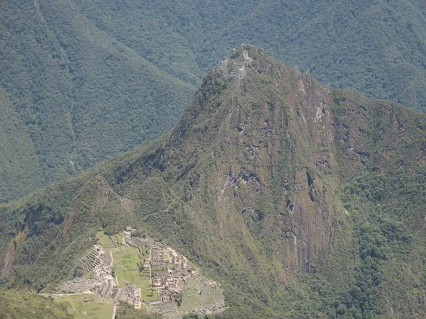 Machu Picchu Visa Från Machu Picchu Berg Den Gamla Inka — Stockfoto