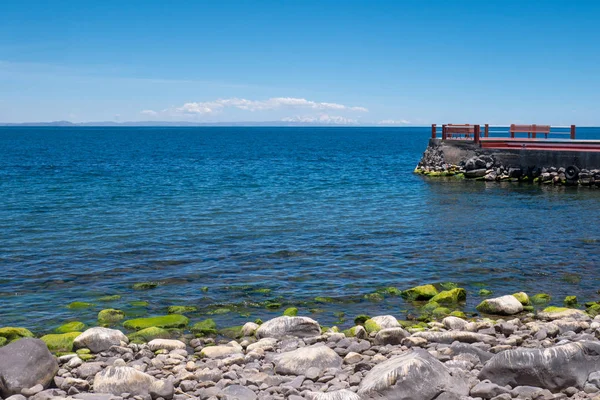 Pokładu Wyspa Taquile Oraz Jezioro Titicaca Regionie Puno Peru — Zdjęcie stockowe