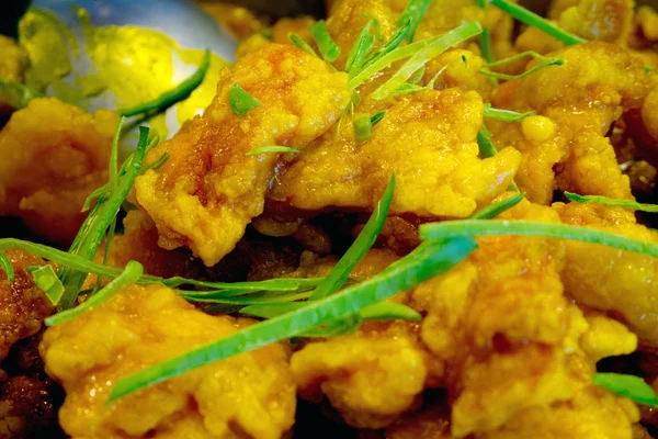 Comida Chinesa Frango Frito Com Legumes — Fotografia de Stock