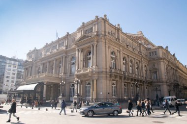 Buenos Aires, Arjantin - 18 Temmuz 2017: İki nokta üstüste tiyatro cephe Buenos Aires, Argentin