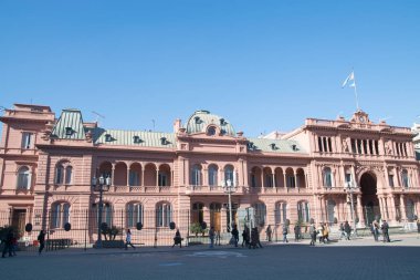 Buenos Aires, Arjantin - 18 Temmuz 2017: Casa Rosada (pembe evde) Buenos Aires Argentina.La Casa Rosada Arjantin hükümeti yürütme organı resmi merkezi olduğunu 