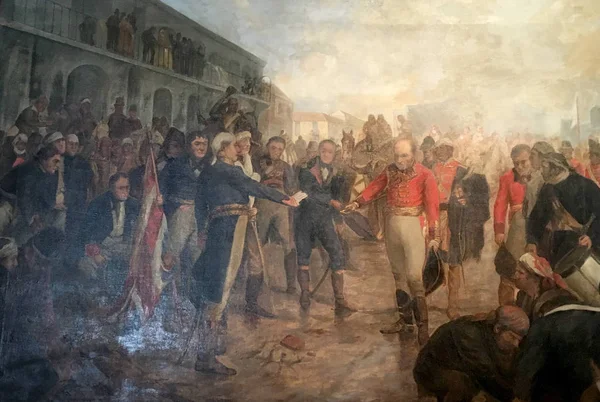 布宜诺斯艾利斯 阿根廷 2017年11月01日 老油漆 Reconquista 布宜诺斯艾利斯 在1806年由查尔斯 Forqueray 在萨尔塔卡维尔多博物馆在阿根廷布宜诺斯艾利斯 — 图库照片