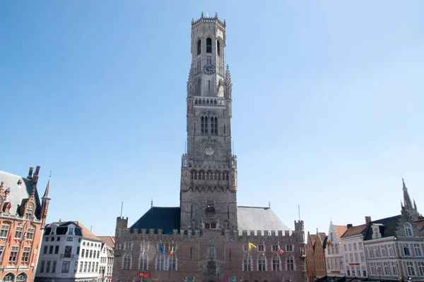 Campanario Brujas Campanario Medieval Situado Centro Histórico Brujas Bélgica —  Fotos de Stock