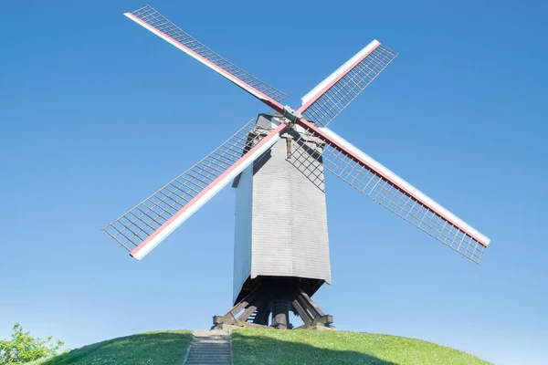 Molino Viento Madera Brujas Bélgica —  Fotos de Stock