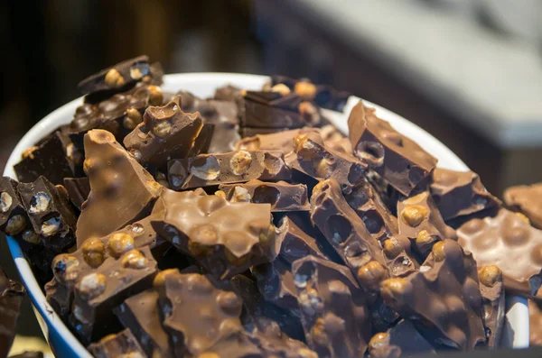 Nahaufnahme Der Belgischen Schokolade — Stockfoto