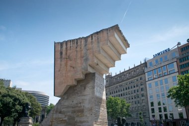 Barcelona, İspanya - 03 Haziran 2017: Francesc Macia Catalunya Meydanı anıt