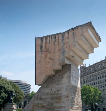 Barcelona, İspanya - 03 Haziran 2017: Francesc Macia Catalunya Meydanı anıt