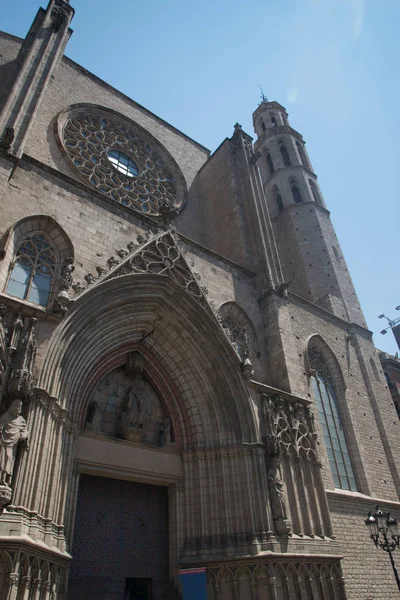 Die Kathedrale Santa Maria Del Mar Barcelona Spanien — Stockfoto