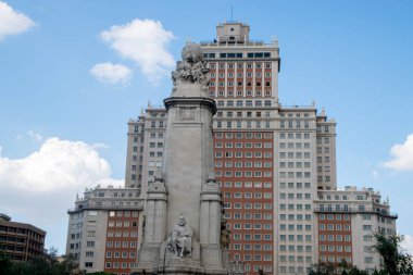 Miguel de Cervantes heykel Madrid İspanya Meydanı