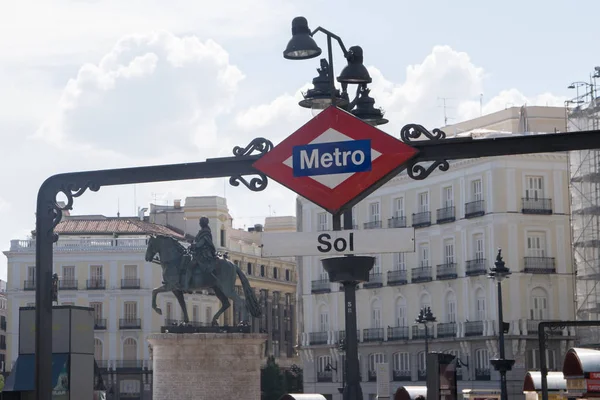 Cartel Metro Puerta Del Sol Madrid España — Foto de Stock