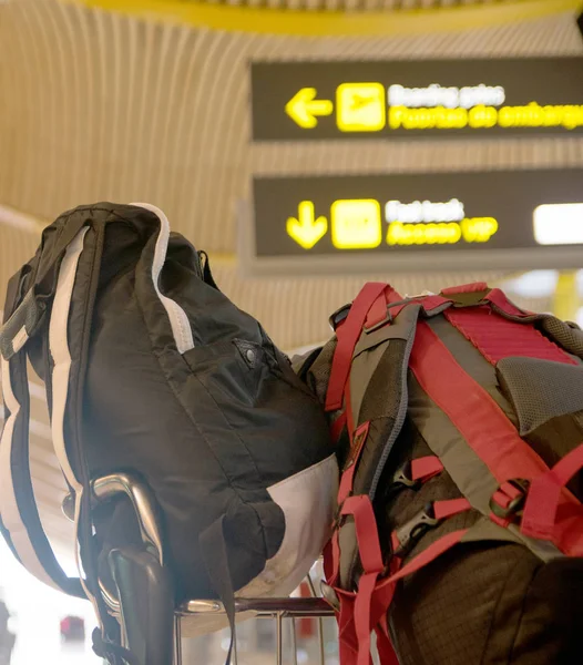 Backpacks Airport — Stock Photo, Image