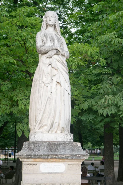 Staty Genevieve Beskyddare Paris Luxemburg Trädgård Paris Franc — Stockfoto