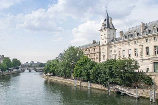 Güzel Görünümü Ünlü Cite Adası Seine Nehri Paris Fransa — Stok fotoğraf