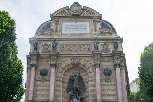 Paris Saint Michel Fontaine Frankrijk — Stockfoto