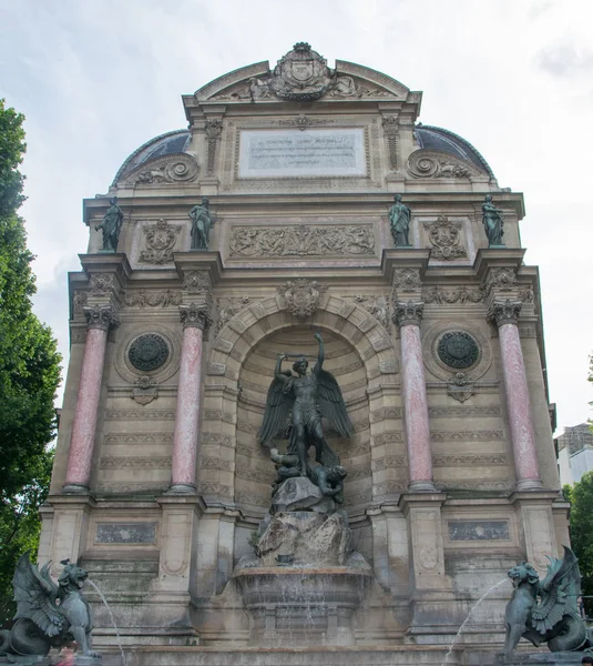 Paris Saint Michel Fontaine Frankreich — Stockfoto