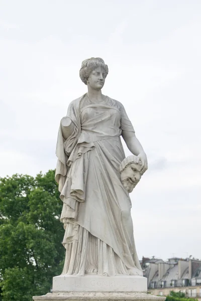 Comedie Comédie Statue Dans Parc Des Tuileries Paris France — Photo
