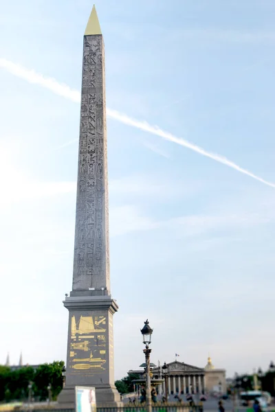 Obelisk Concorde Náměstí Paříž — Stock fotografie