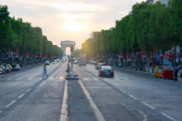 フランス 2017 凱旋門のパリの夕暮れ — ストック写真