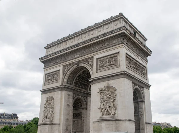 Paris Franciaország Champs Elysees Utca Végén Található Híres Diadalív Arc — Stock Fotó